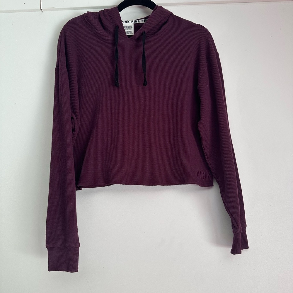 Victoria's Secret Plum Relaxed Crop Hoodie
